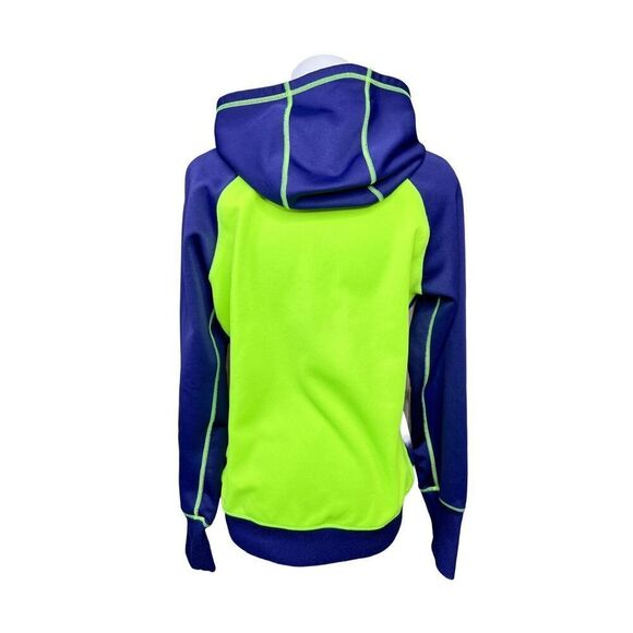 Nike Sportswear Purple Green Sweatshirt Fleece Hooded Pullover MEDIUM Logo - Picture 3 of 12
